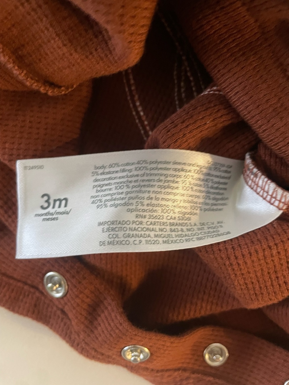 Carter's One Piece Brown Thanksgiving Turkey Baby Hoodie Romper Size 3 Months - Picture 4 of 5